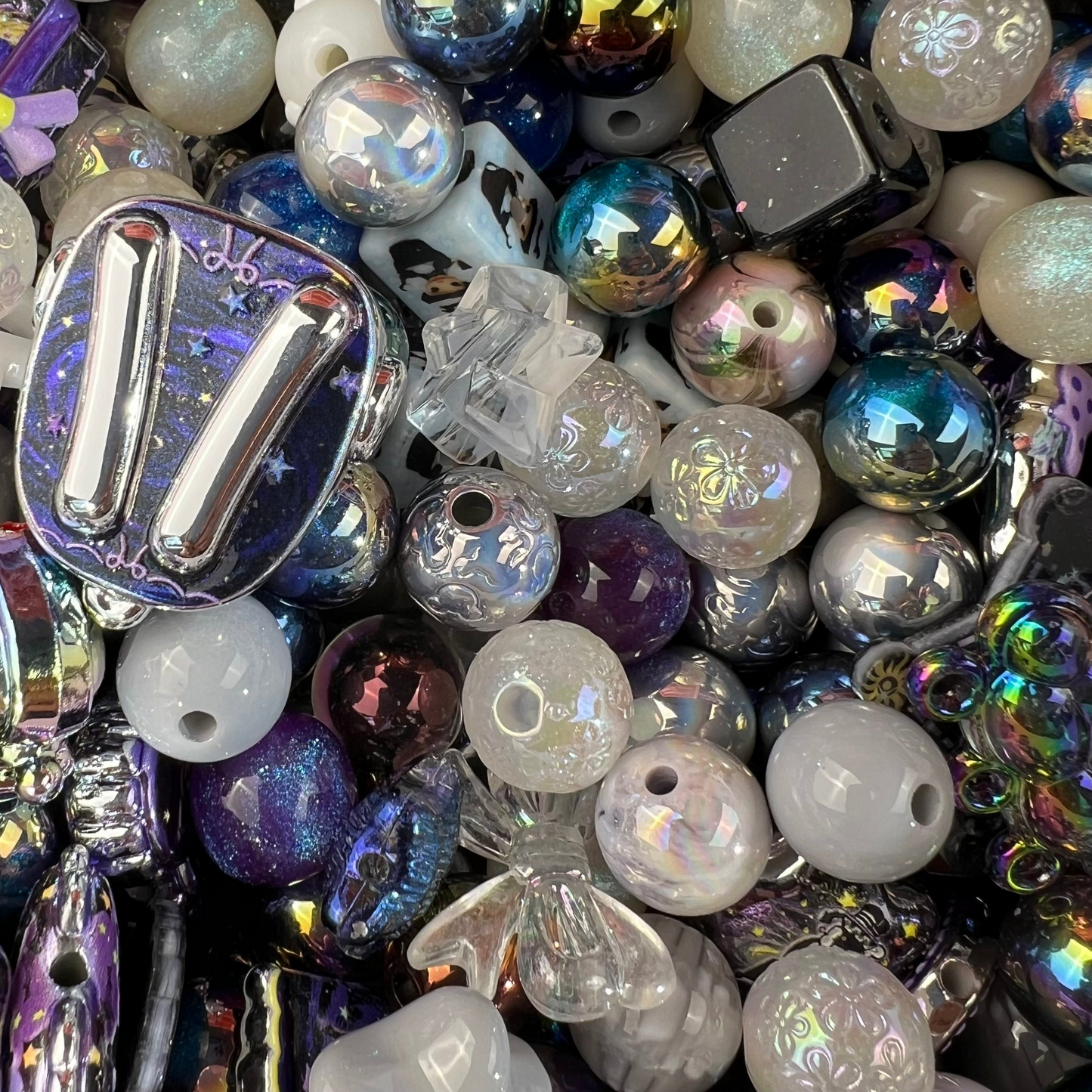 K05-Purple Black Style Beautiful and Cute DIY Mixed Beads and Accessories