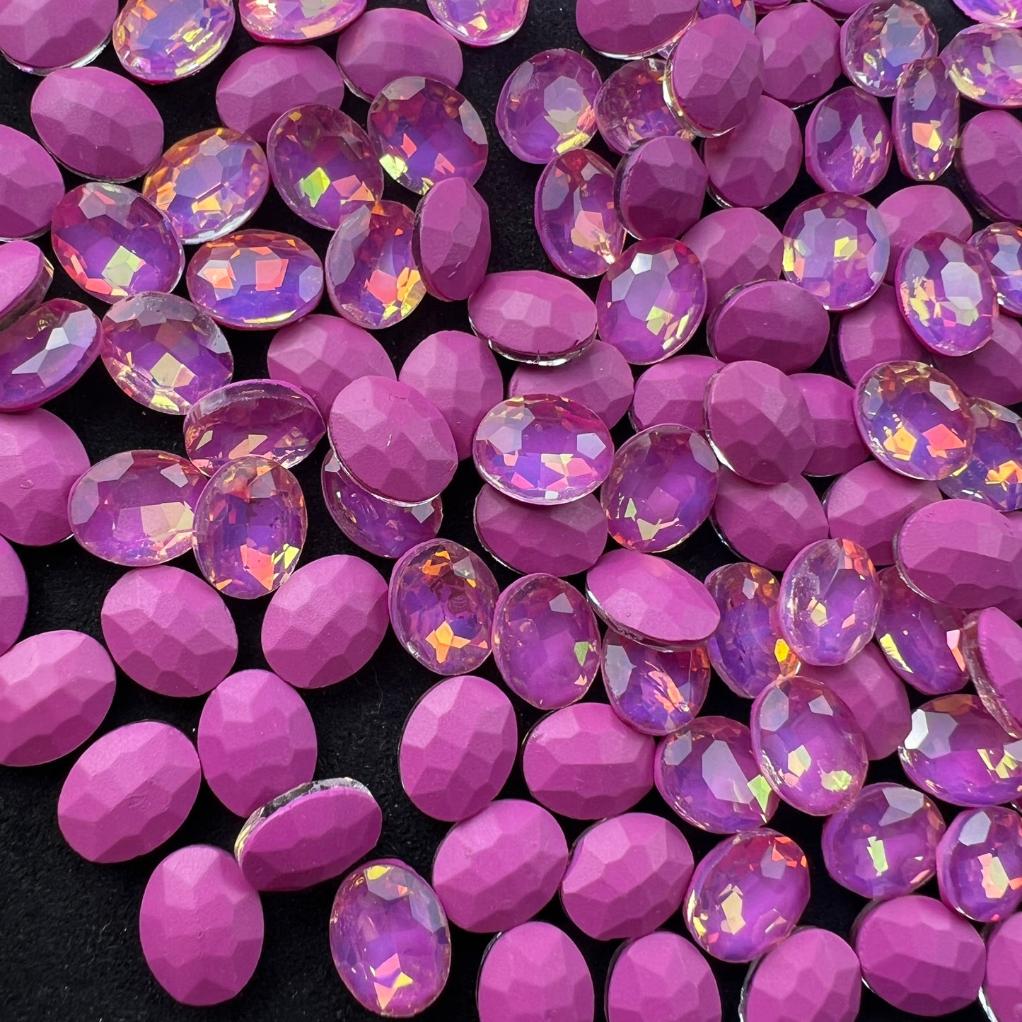 G21-Mocha Purple Style Pigeon Egg Shape DIY Bling Nail Diamonds