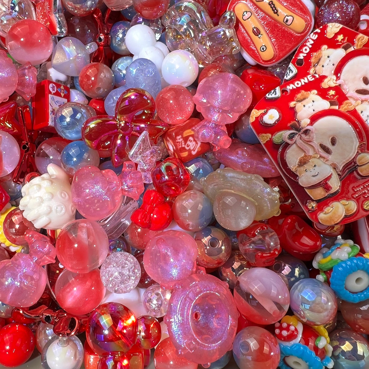 K07-Red Style Beautiful and Cute DIY Mixed Beads and Accessories