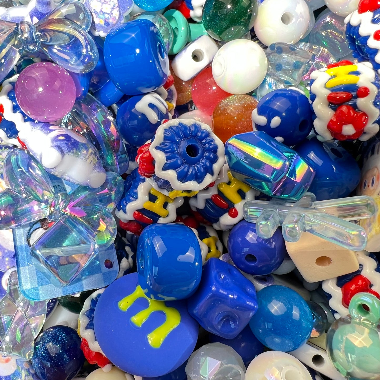 K01-Blue Style Beautiful and Cute Mixed DIY Beads and Accessories